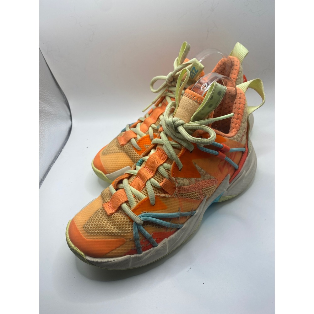 Jordan Why Not‎ Zer0.3 SE Basketball Shoes Orange Blue Kids Size 4Y